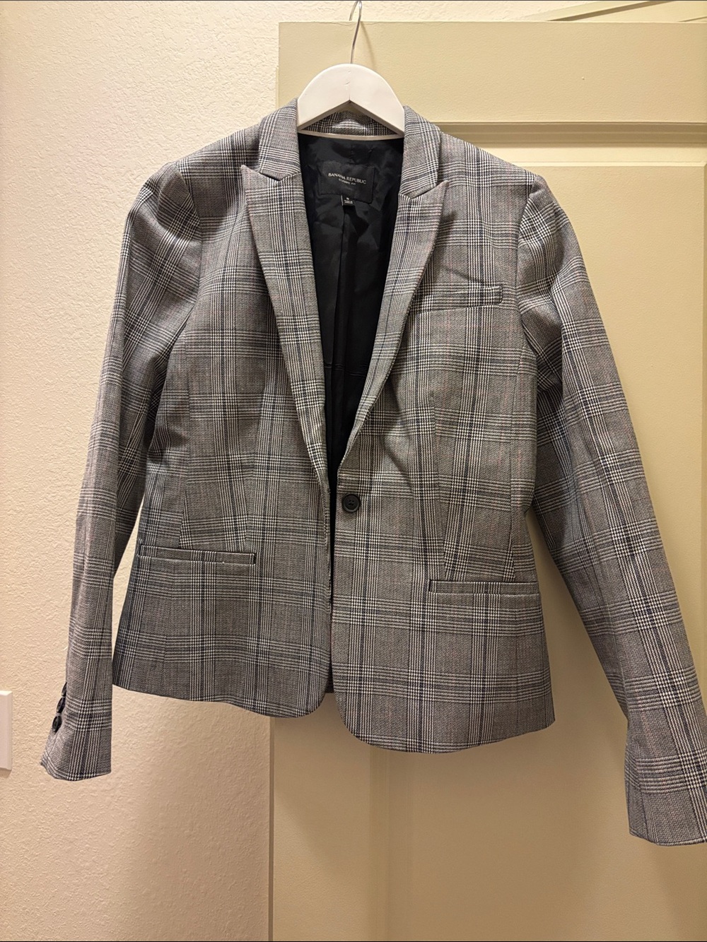 Banana Republic Grey Glen Plaid Tailored Blazer